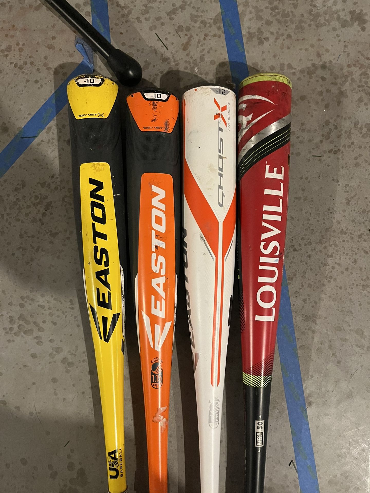 Baseball Bats 4, 1 USA, 2 USSSA, 1 Bbcor CASH ONLY