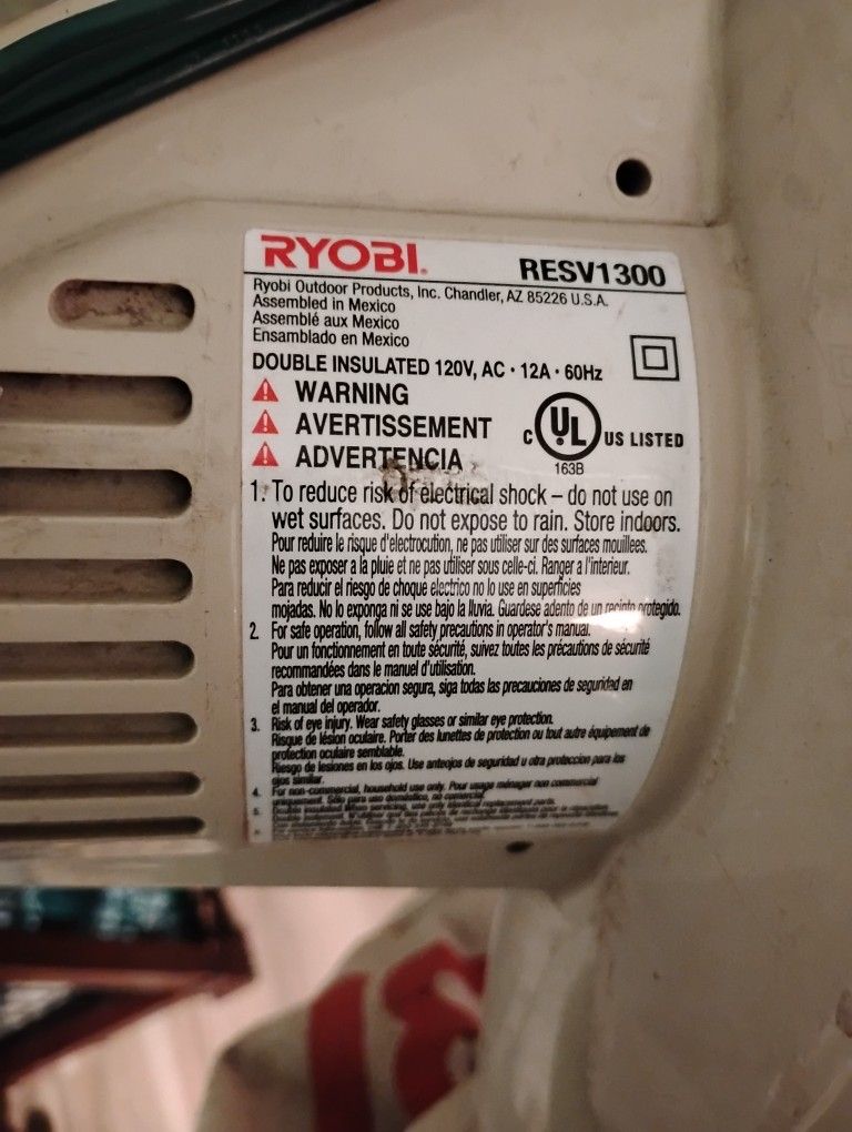 Ryobi Leaf Blower Vac And Mulcher