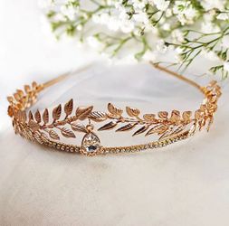 Women’s Gold Leaf Tiara Crown Headband