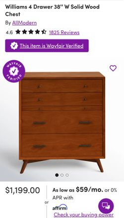 Williams 4 Drawer 38" Solid Wood Chest