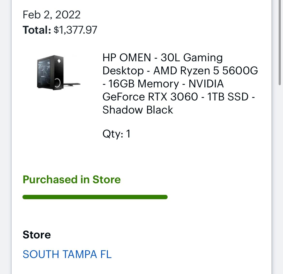 Omen 30L gaming PC