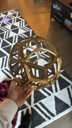 Gold Geometric Sphere Decorative Orb