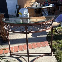 Iron Table With Glass top 