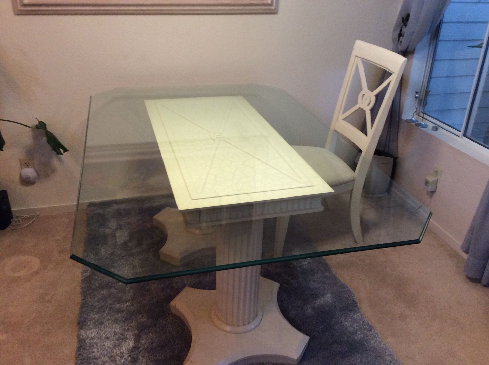 Six Piece Glass Top Dinette Set