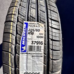 Single (1) 225 60 18 Michelin Primacy Touring A/S tire