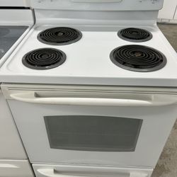 White Self Clean Coil Top Stove 