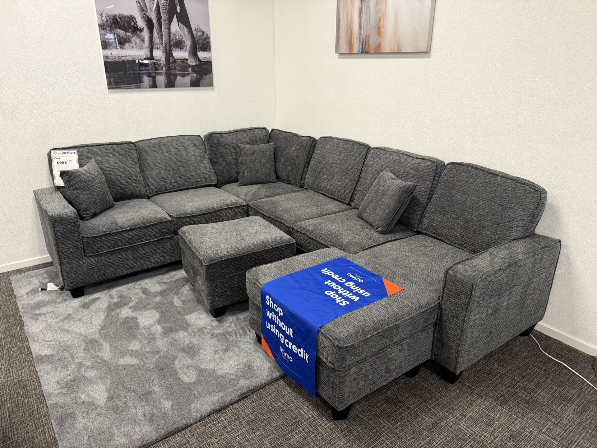 Dark Gray Sofa Sectional Set - Free Delivery Limited Time Promo