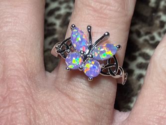 Opal Butterfly Ring