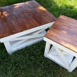 Farmhouse style coffee table and end tables