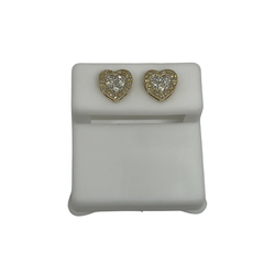 10k 0.40ct Diamond Heart Stud Screw Back Earing GCLA-016