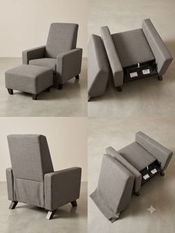 Dutailier Glider Recliner Chair & Ottoman – Excellent Condition