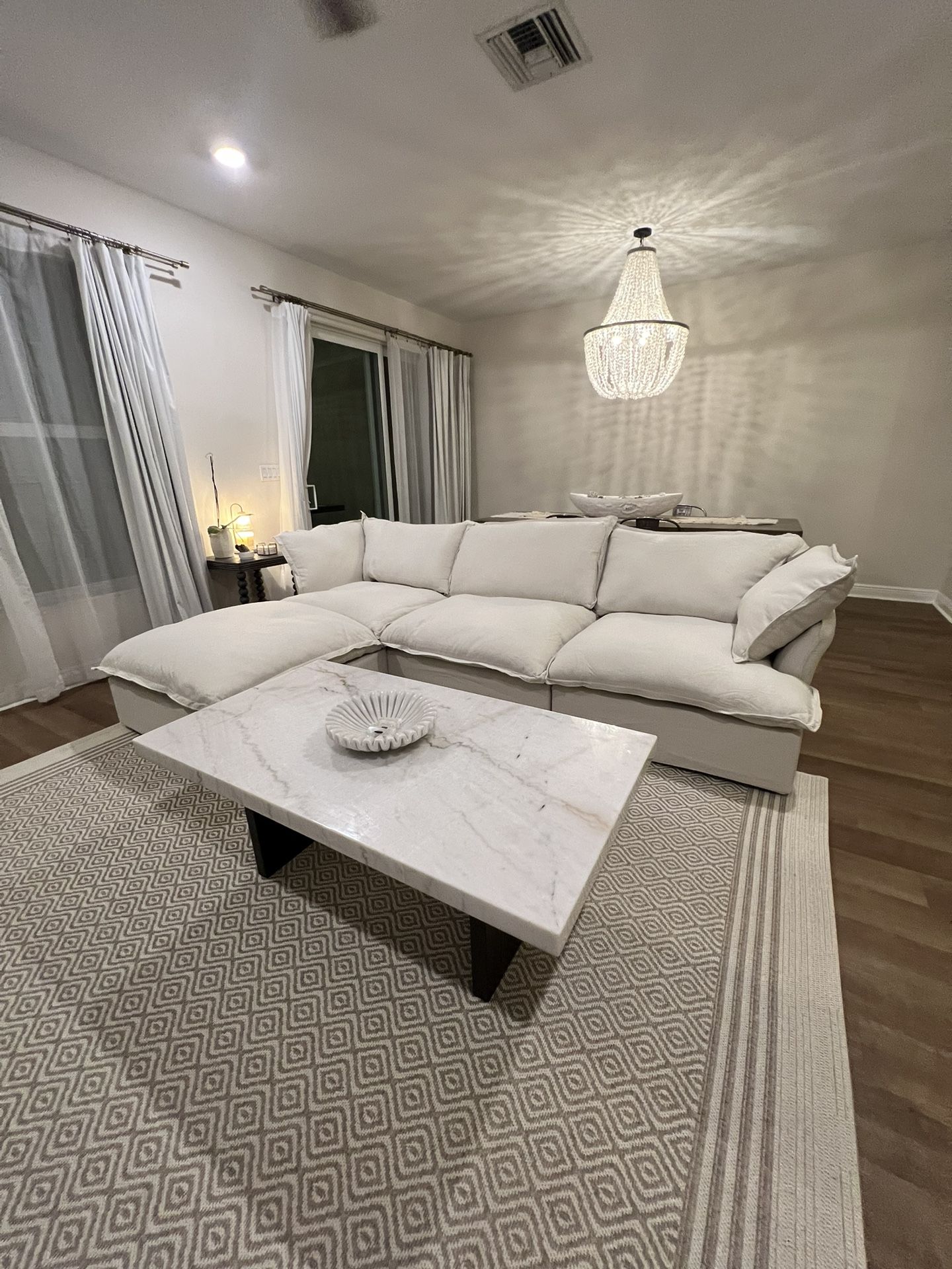 Beige Cloud Sectional (New In Boxes)