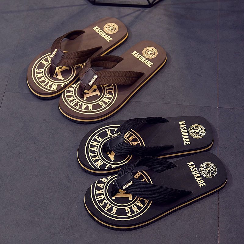 Slippers men's summer beach shoes outerwear cloth belt personality sandals outdoor cool slippers tide soft sole clip foot non-slip flip-flops