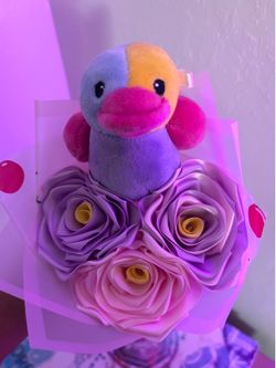 Different Multicolored Ribbon Bouquets