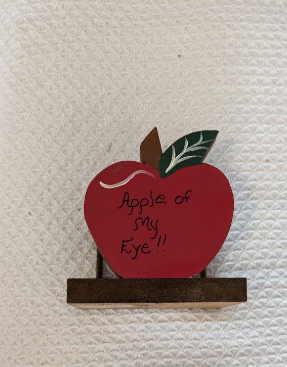 Apple Of My Eye Wooden Holder Home Decor