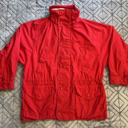 Honors Lg Red Vintage Retro 1980s Windbreaker Jacket W/Hidden Hood 25 X 30 EUC #HonorsRedJacket #HonorsJacket #VintageRedJacket #RetroHonorsRedJacket 