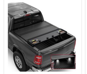 OSIAS 4-Fold 5.5FT Hard Solid Truck Bed Tonneau Cover 2009-2014 Ford F-150 F150 Styleside 67Inch Bed Cover With Led Light