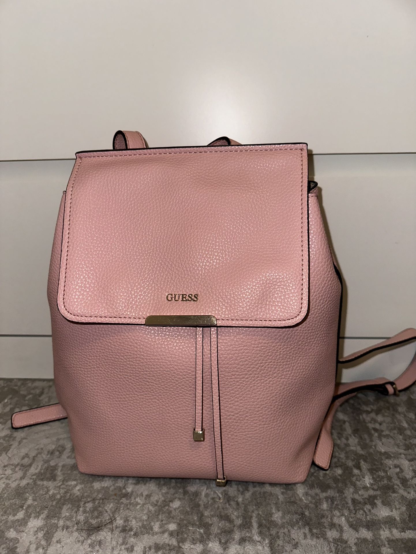 Pink Leather Guess Backpack