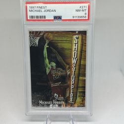 Michael Jordan PSA 8 1997 Finest Showstoppers Bulls 90s Insert