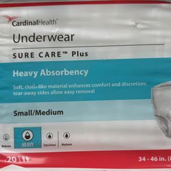 Two for $3: Cardinal Health Sure Care Plus Adult Diaper / Underwear - Small/Medium