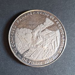 Mexico 1950 Grove-570 7th Railroad Congress Medal