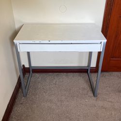 White Single Drawer Desk