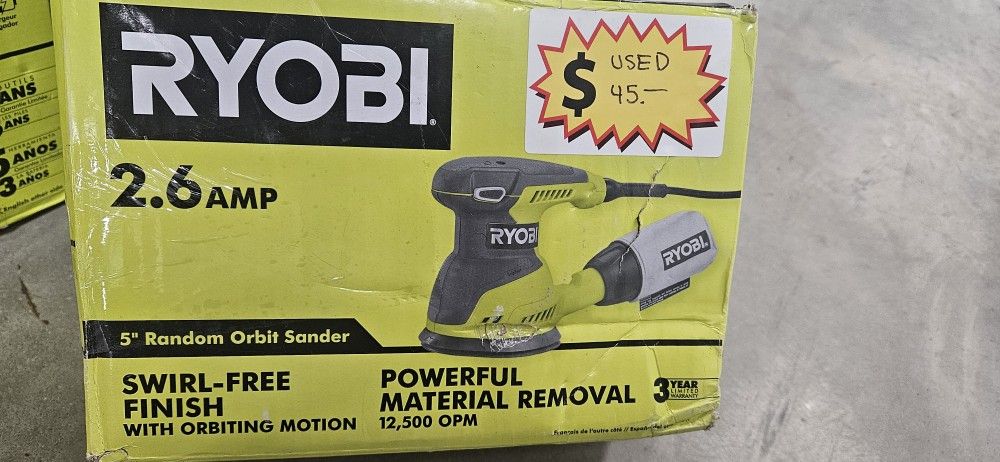 Used Ryobi 5" random orbit sander