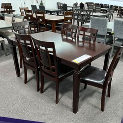 Espresso 7 pc dining table set