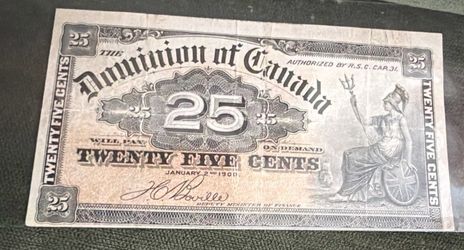 1900 Dominion of Canada 25 Cent Banknote