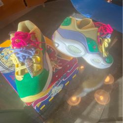 Reebok Question Low BBC Ice Cream Running Dog Yellow Green I have all 3 Laces 