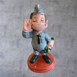 Vtg Cantinflas Figurine Mario Moreno Chalkware Soldier Military Mexico 1950s RARE