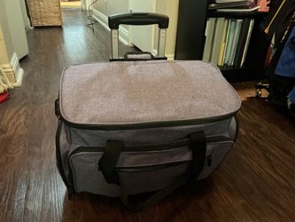 Sewing machine and rolling sewing machine bag plus accessories