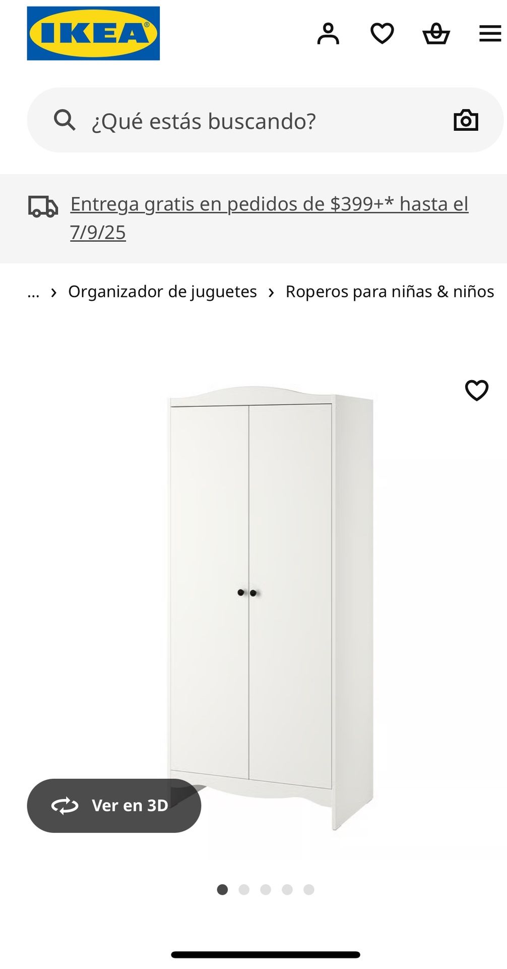 Wardrobe With 2 doors White.