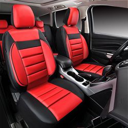 I LEATHER SEAT COVERS FULL SET UNIVERSAL WATERPROOF 3 D FOAM BACK SUPPORT,LUXURY COMFORT AUTOMOBILE  3 SEAT COVERS ALL SESON FITT FOR SUV, CAR , TRUCK