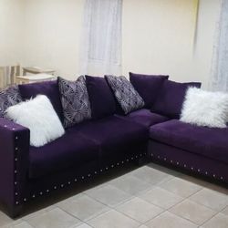 Purple 2pc Sectional Sofa