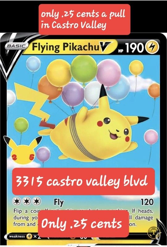 .25 CENTS A PULL. Castro Valley. Knudsens Ice Creamery Pokemon