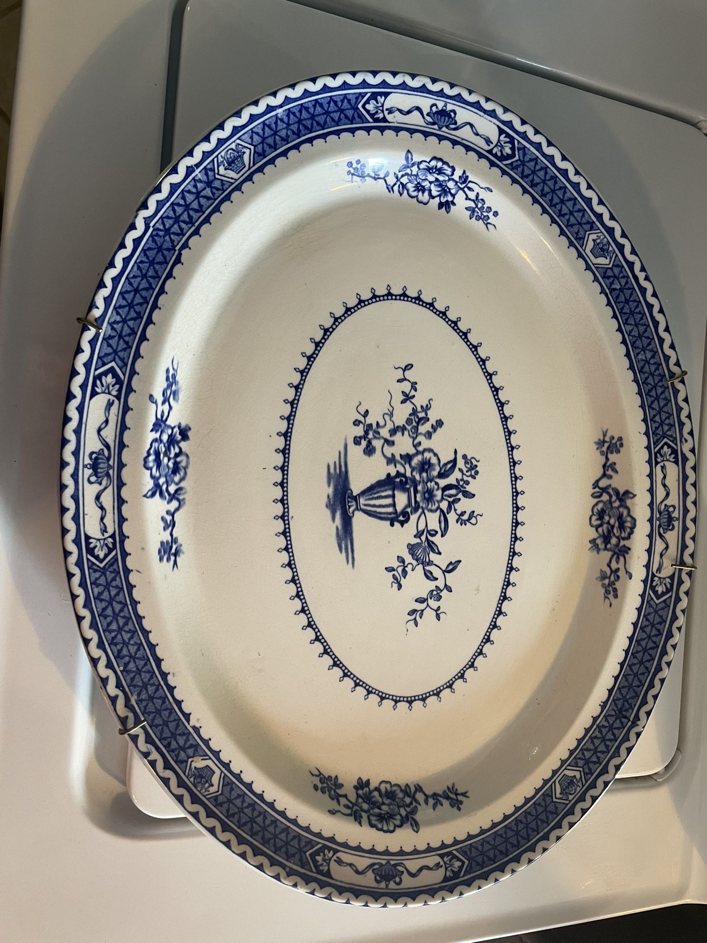 Vintage Blue And White Serving Plate