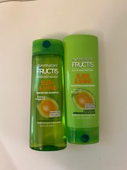Garnier Fructis Active Fruit Protein Sleek And Shine Shampoo And Conditioner-Vitamin E +Argan Oil