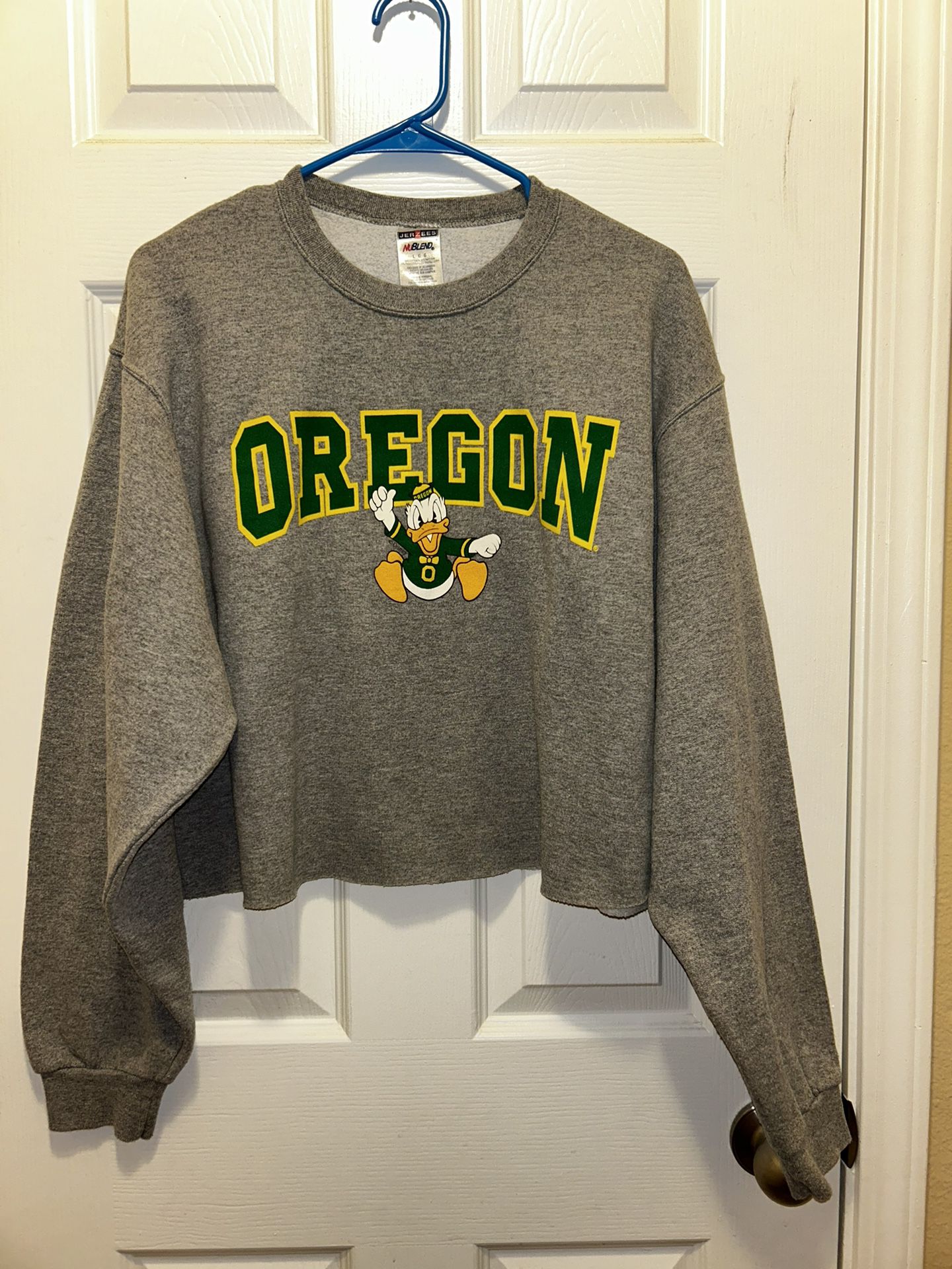 Vintage Oregon Disney Cut Off Grey Sweatshirt 