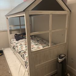 Wood House Bed Brand New With Captain Bed Under 