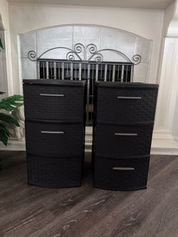 2 Espresso Plastic Drawers