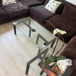 Glass Coffee Table And Side Table 