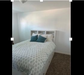 White Bed Frame with Bookcase Headboard and Drawers