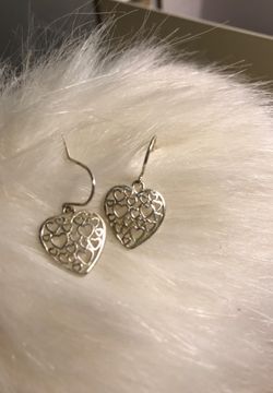 925 silver heart earrings