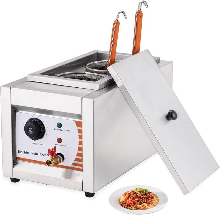 Commercial Pasta Cooker 2 Holes Noodle Cooking Machine 1500W Macaroni Vegetable Dumpling Cooker for Restaurant Hotel 110V