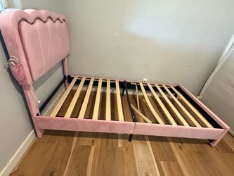 Pink twin bed with led lights