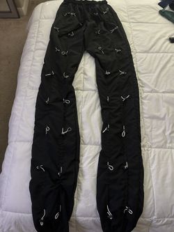 MMNL Black And White Bungee Cord Pants