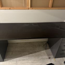Black Office Desk & Filing Cabinet 