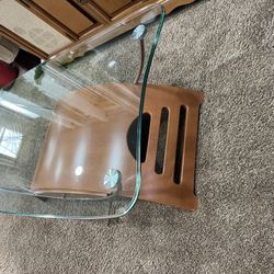 Beautiful Glass And Wood Coffee Table 