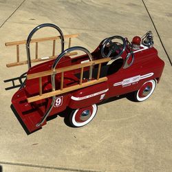 American Retro Deluxe Fire Dept Engine Truck #9 Hook & Ladder Pedal Car